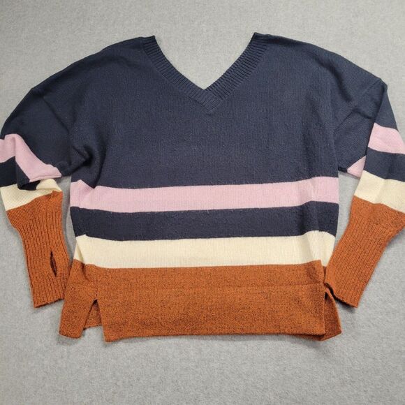 Prana Sweaters - PrAna Womens Cropped Sweater Size XS V-Neck Long Sleeve Pullover Color‎ Block